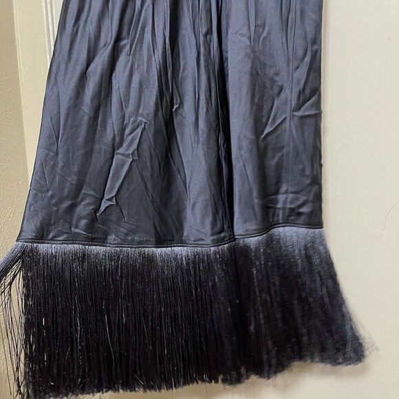 NWT Cinq a Sept Eastwood Fringe Silk Sleeveless Midi Dress in Shadow Size 4 $595 - Picture 5 of 11